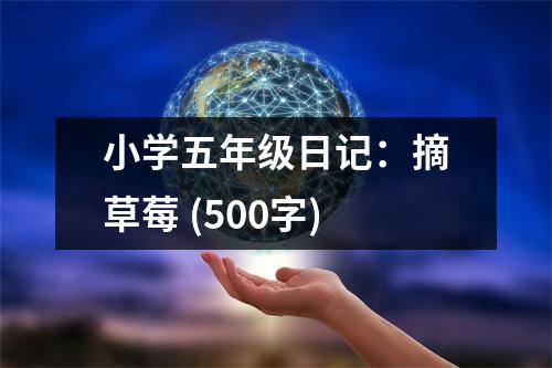 小學(xué)五年級(jí)日記：摘草莓 (500字)