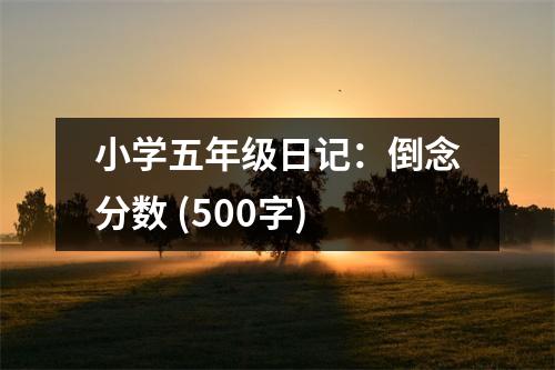 小學(xué)五年級日記：倒念分?jǐn)?shù) (500字)