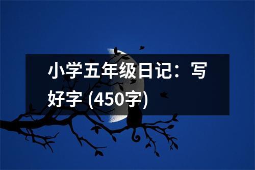 小學(xué)五年級日記：寫好字 (450字)