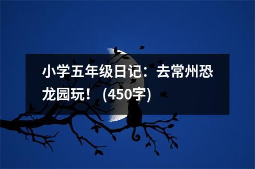 小學(xué)五年級日記：去常州恐龍園玩！ (450字)