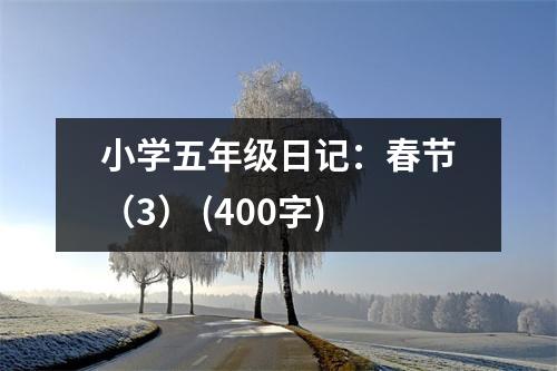 小學五年級日記：春節(jié)（3） (400字)