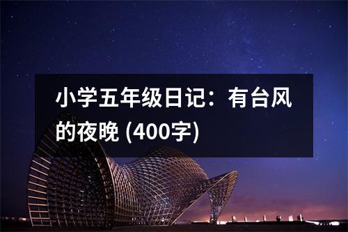 小學(xué)五年級(jí)日記：有臺(tái)風(fēng)的夜晚 (400字)