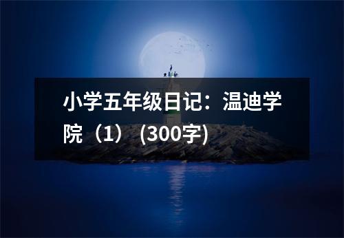 小學(xué)五年級日記：溫迪學(xué)院（1） (300字)