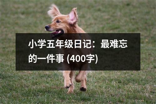 小學(xué)五年級日記：最難忘的一件事 (400字)