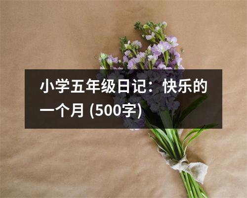 小學五年級日記：快樂的一個月 (500字)