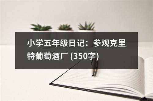 小學(xué)五年級(jí)日記：參觀克里特葡萄酒廠 (350字)
