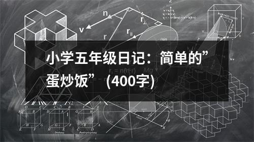 小學(xué)五年級日記：簡單的”蛋炒飯” (400字)