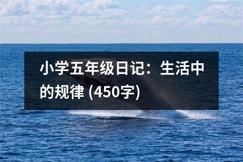 小學五年級日記：生活中的規(guī)律 (450字)