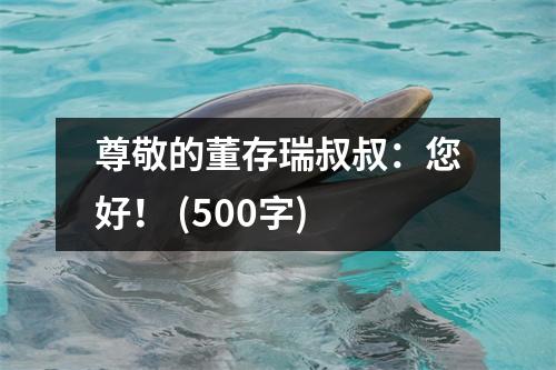 尊敬的董存瑞叔叔：您好！ (500字)