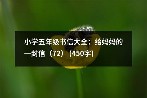 小學(xué)五年級(jí)書信大全：給媽媽的一封信（72） (450字)