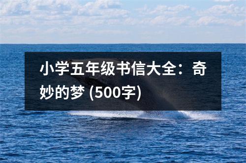 小學五年級書信大全：奇妙的夢 (500字)