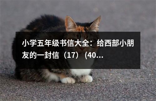 小學(xué)五年級書信大全：給西部小朋友的一封信（17） (400字)