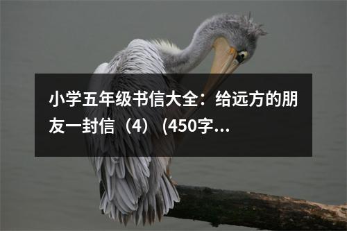 小學(xué)五年級(jí)書(shū)信大全：給遠(yuǎn)方的朋友一封信（4） (450字)