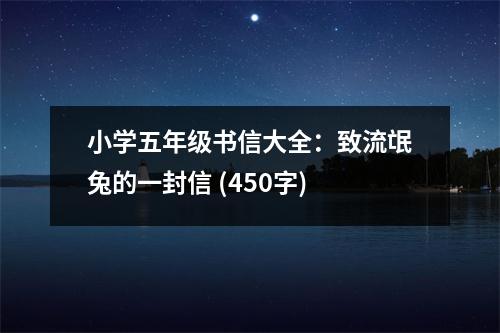 小學(xué)五年級(jí)書信大全：致流氓兔的一封信 (450字)