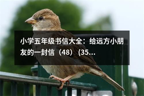 小學(xué)五年級書信大全：給遠(yuǎn)方小朋友的一封信（48） (350字)