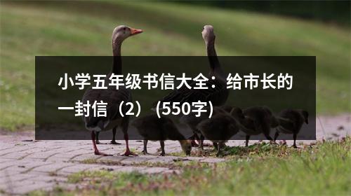 小學(xué)五年級書信大全：給市長的一封信（2） (550字)