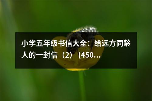 小學(xué)五年級書信大全：給遠(yuǎn)方同齡人的一封信（2） (450字)