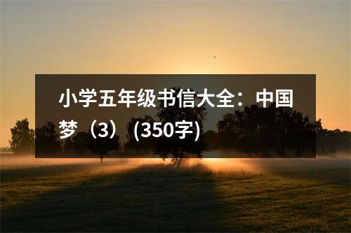 小學(xué)五年級(jí)書信大全：中國(guó)夢(mèng)（3） (350字)