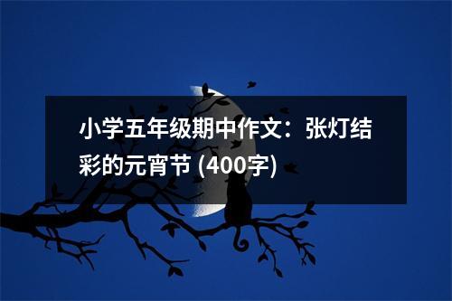 小學(xué)五年級(jí)期中作文：張燈結(jié)彩的元宵節(jié) (400字)