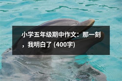小學五年級期中作文：那一刻，我明白了 (400字)