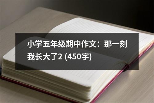 小學五年級期中作文：那一刻我長大了2 (450字)
