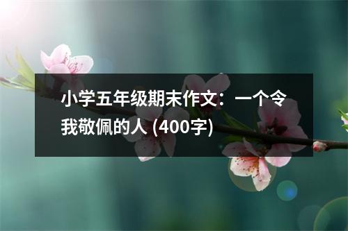 小學五年級期末作文：一個令我敬佩的人 (400字)