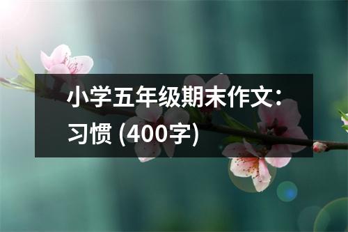小學(xué)五年級期末作文：習(xí)慣 (400字)