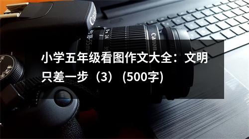 小學(xué)五年級(jí)看圖作文大全：文明只差一步（3） (500字)