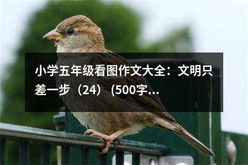 小學(xué)五年級看圖作文大全：文明只差一步（24） (500字)