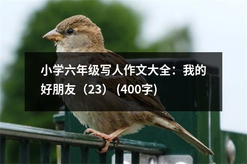 小學(xué)六年級寫人作文大全：我的好朋友（23） (400字)