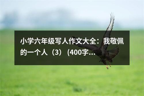 小學(xué)六年級(jí)寫人作文大全：我敬佩的一個(gè)人（3） (400字)