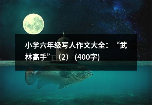 小學六年級寫人作文大全：“武林高手”（2） (400字)