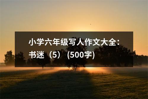 小學六年級寫人作文大全：書迷（5） (500字)