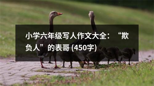 小學(xué)六年級寫人作文大全：“欺負(fù)人”的表哥 (450字)