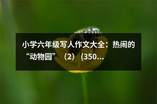 小學(xué)六年級(jí)寫(xiě)人作文大全：熱鬧的“動(dòng)物園”（2） (350字)