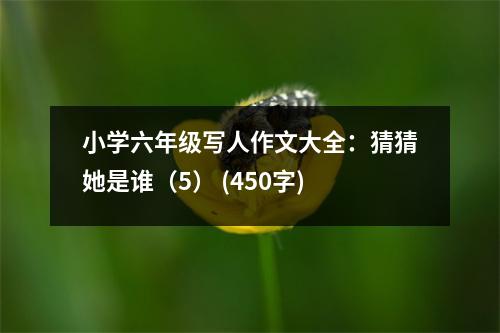 小學(xué)六年級(jí)寫人作文大全：猜猜她是誰（5） (450字)