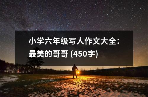 小學(xué)六年級寫人作文大全：最美的哥哥 (450字)
