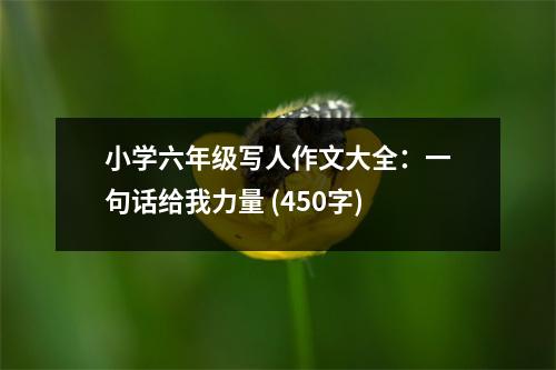 小學六年級寫人作文大全：一句話給我力量 (450字)
