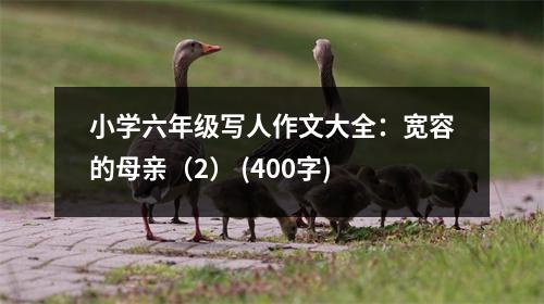 小學(xué)六年級(jí)寫(xiě)人作文大全：寬容的母親（2） (400字)