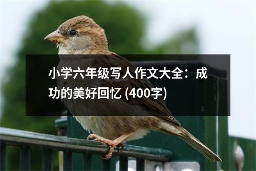 小學(xué)六年級(jí)寫(xiě)人作文大全：成功的美好回憶 (400字)