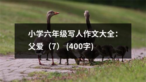 小學六年級寫人作文大全：父愛（7） (400字)