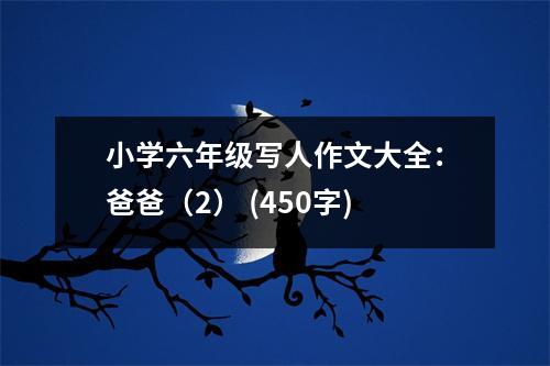 小學(xué)六年級(jí)寫(xiě)人作文大全：爸爸（2） (450字)