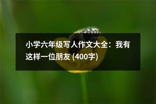 小學六年級寫人作文大全：我有這樣一位朋友 (400字)