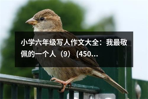 小學(xué)六年級寫人作文大全：我最敬佩的一個(gè)人（9） (450字)