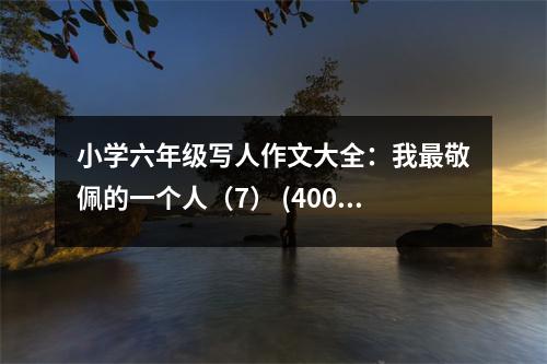 小學(xué)六年級寫人作文大全：我最敬佩的一個人（7） (400字)