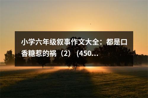 小學(xué)六年級(jí)敘事作文大全：都是口香糖惹的禍（2） (450字)