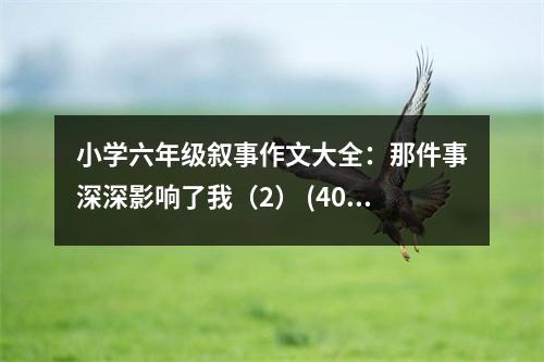 小學(xué)六年級(jí)敘事作文大全：那件事深深影響了我（2） (400字)