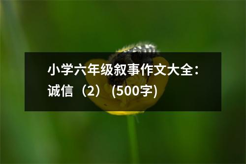 小學(xué)六年級(jí)敘事作文大全：誠信（2） (500字)
