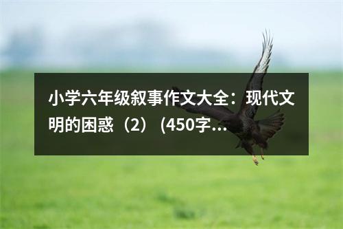小學(xué)六年級(jí)敘事作文大全：現(xiàn)代文明的困惑（2） (450字)