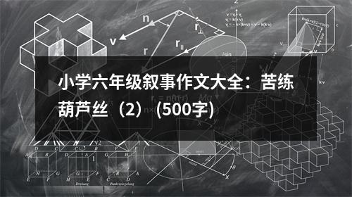 小學(xué)六年級(jí)敘事作文大全：苦練葫蘆絲（2） (500字)